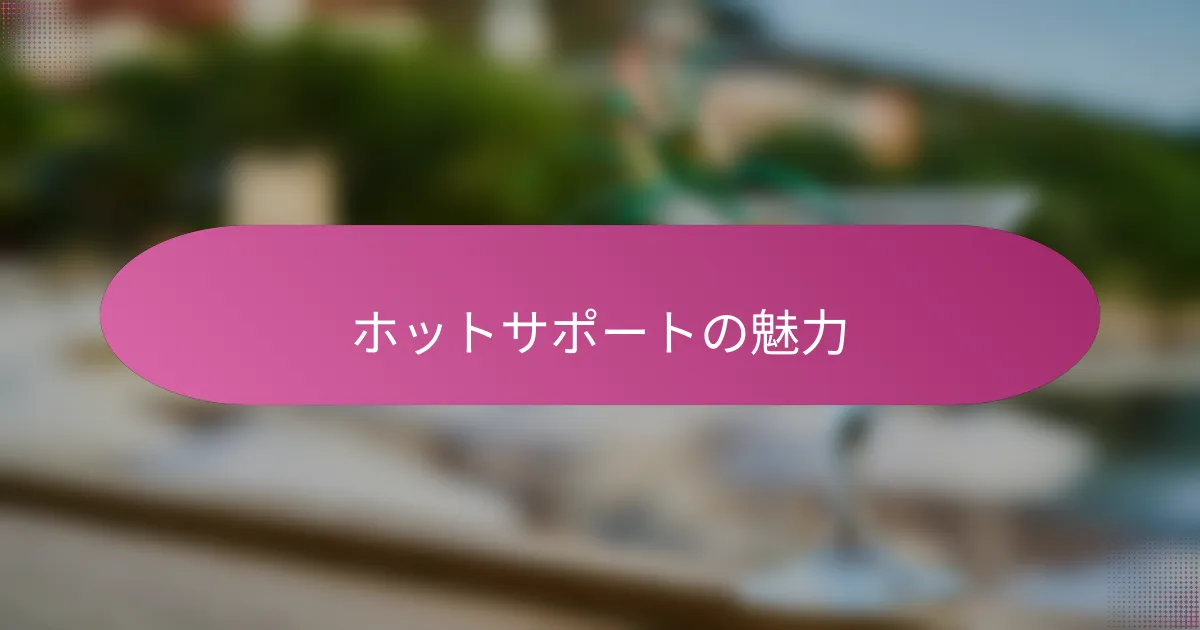 ホットサポートの魅力