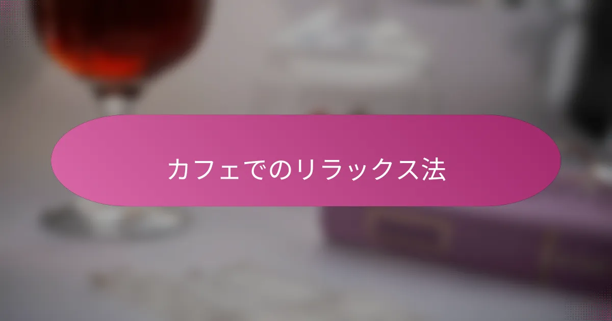 カフェでのリラックス法