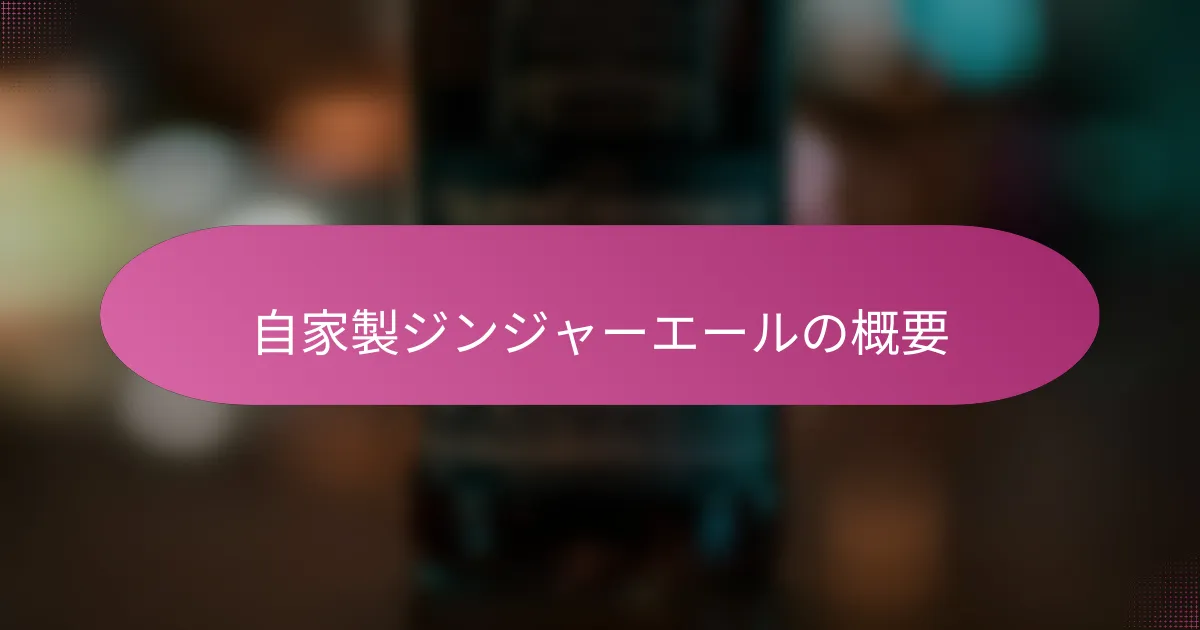 自家製ジンジャーエールの概要